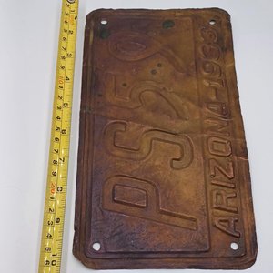 Vintage Arizona 1933 Copper Licence Plate, Collectible, Man Cave Item, Gift for Him, Garage Decor