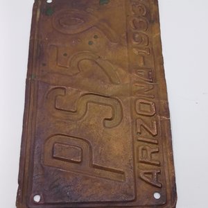 Vintage Arizona 1933 Copper Licence Plate, Collectible, Man Cave Item, Gift for Him, Garage Decor
