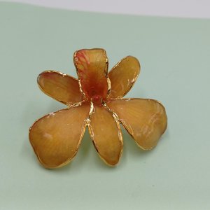 Vintage Real Orchid Gold Plated Edges and Back Brooch Stick Pin, Mother's Day Gift, Flower Pin
