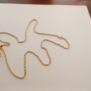 Vintage Avon Gold Tone Blue Gem and Rhinestones Pendant on Rope Chain Necklace