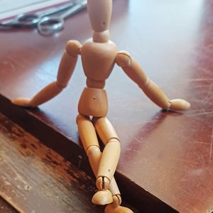 Small Wooden Poseable Artist's Model, Human Figure for Drawing or Fun!