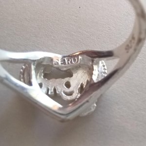Sterling Silver Heart "Mom" Ring Made in Peru, Size 6.75, Gift for Mom, New Mom, Wife