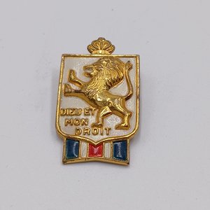Vintage *Dieu et Mon Droit (GOD And My Right) WWll British War Relief Accessocraft Lapel Pin