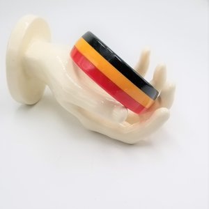 Vintage Genuine Bakelite Laminate "Red White and Blue" Bangle Bracelet