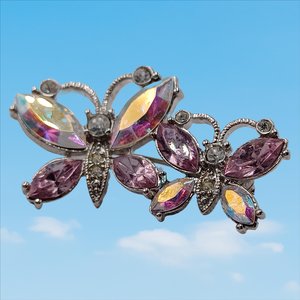 Pretty Pink AVON Dual Butterflies  Pink AB Rhinestones Brooch, Gift for Friend, Spring Time