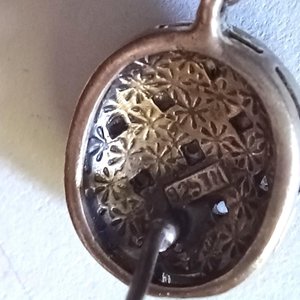 Sterling Silver and Marcasite Oval Basket Weave Design Post Earrings