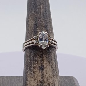 Sterling Silver Cubic Zirconia Solitaire Ring, Size 6