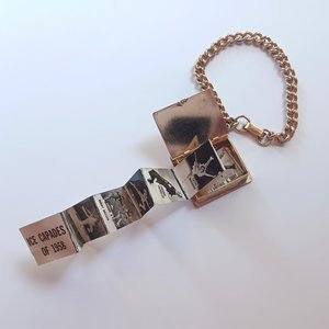 1958 Ice Capades Souvenir Picture Book Charm Gold Tone Bracelet