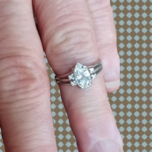 Sterling Silver Cubic Zirconia Solitaire Ring, Size 6