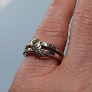 Bradford Gold Exchange Sterling Silver  "Believe All Things are Possible" Crossover Ladies Ring, Size 5.5, Christian Ring