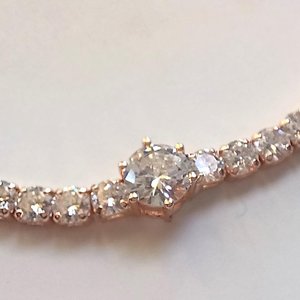 Rose Gold Tone Cubic Zirconia Adjustable Slide Tennis Bracelet, Gift for Her