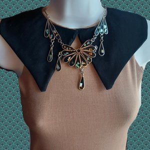 Mexican Alpaca and Abalone Inlay Necklace and Earrings Jewelry Set