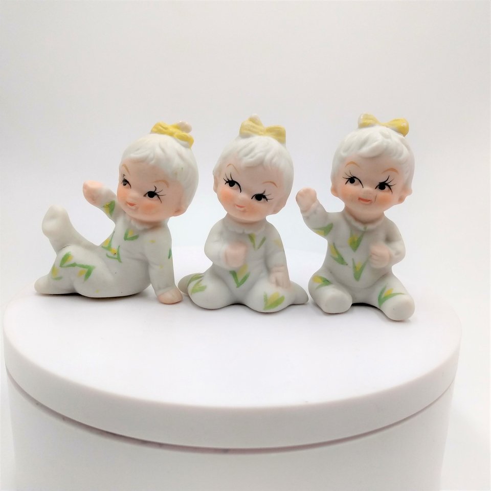 Napcoware Baby of the month, Bone Chine Girl Figurines, Set of 3