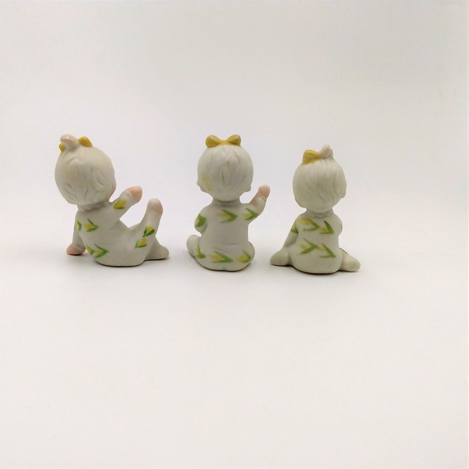Napcoware Baby of the month, Bone Chine Girl Figurines, Set of 3