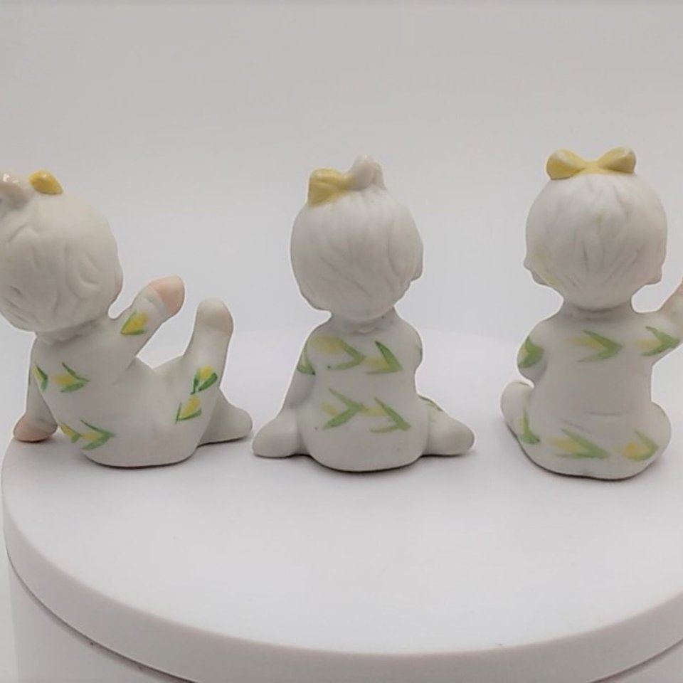 Napcoware Baby of the month, Bone Chine Girl Figurines, Set of 3