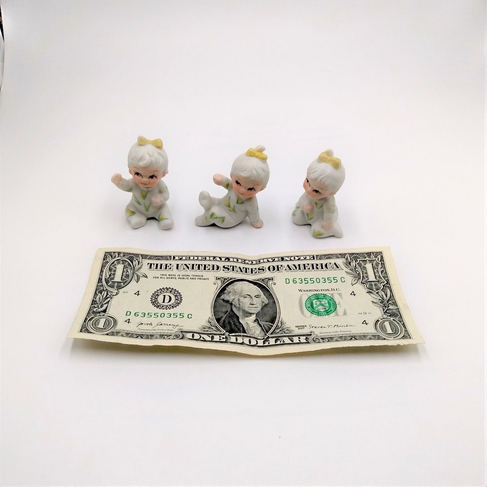 Napcoware Baby of the month, Bone Chine Girl Figurines, Set of 3