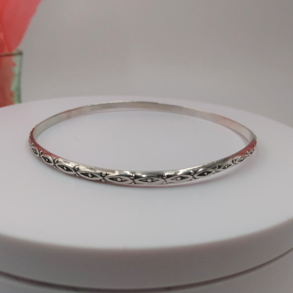 Vintage Taxco Mexico Sterling Silver Bangle Bracelet, Great Gift