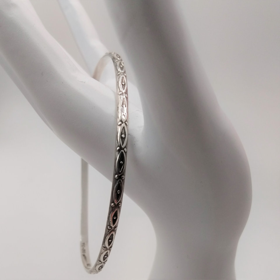 Vintage Taxco Mexico Sterling Silver Bangle Bracelet, Great Gift