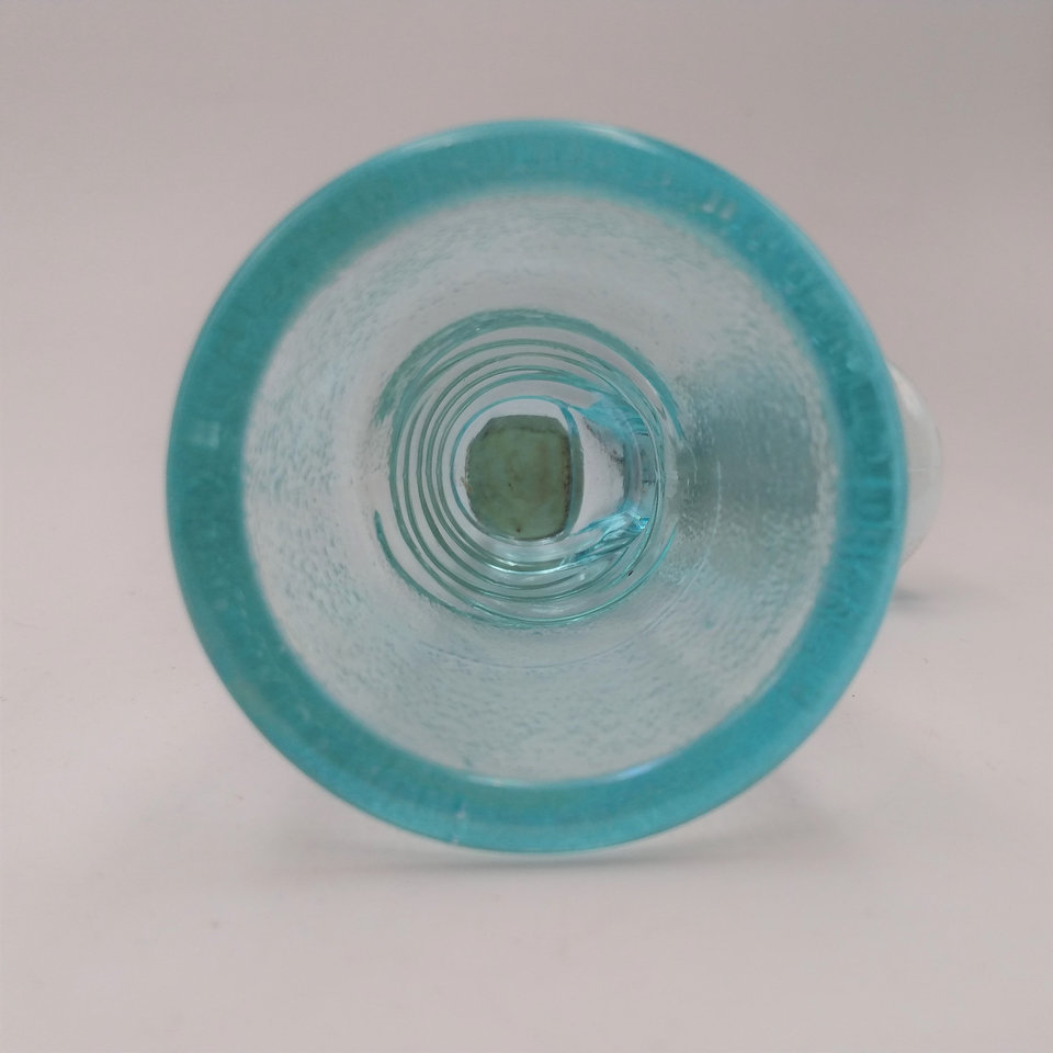 Vintage Light Blue Pressed Glass Boot Toothpick Holder or Shot Glass