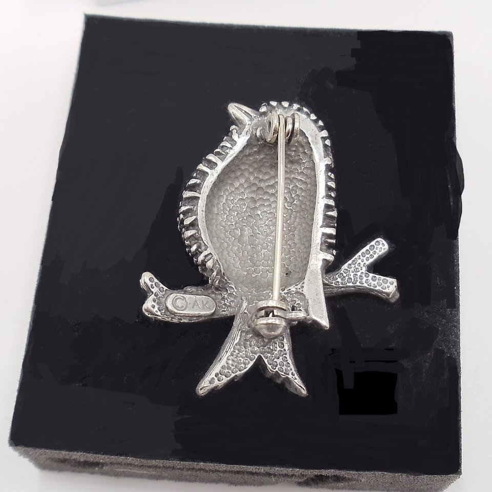 Vintage Anne Klein Silver Tone  Bird Brooch, 1980's Brooch, Spring Jewelry