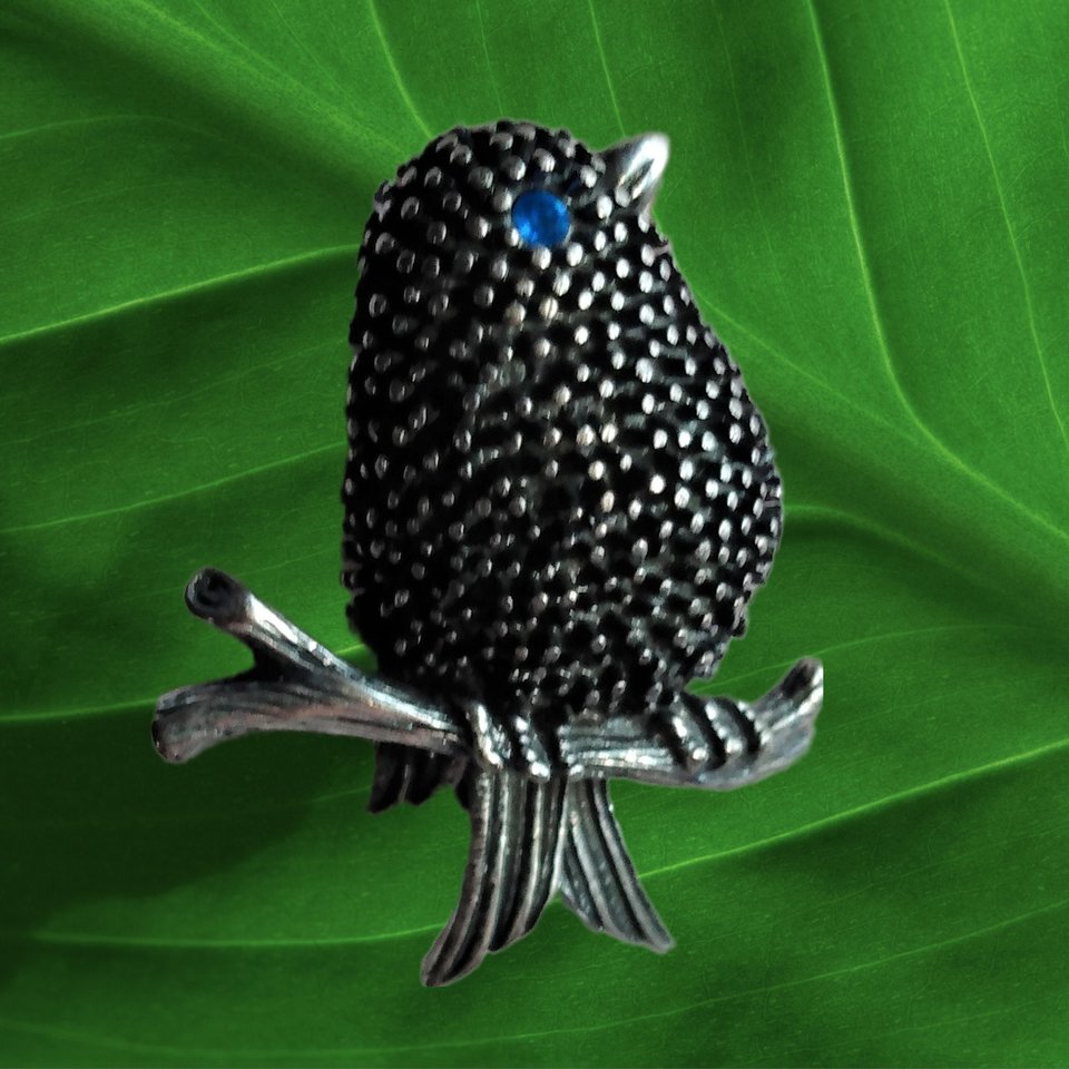 Vintage Anne Klein Silver Tone  Bird Brooch, 1980's Brooch, Spring Jewelry