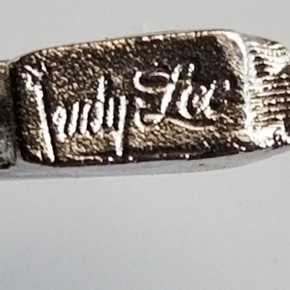Vintage Signed Judy Lee Mid Century Silver Tone Multi-Flower Brooch