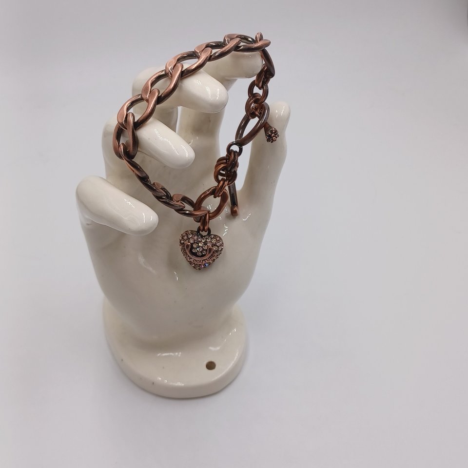 Juicy Couture Copper and Rhinestones Curb Chain Bracelet