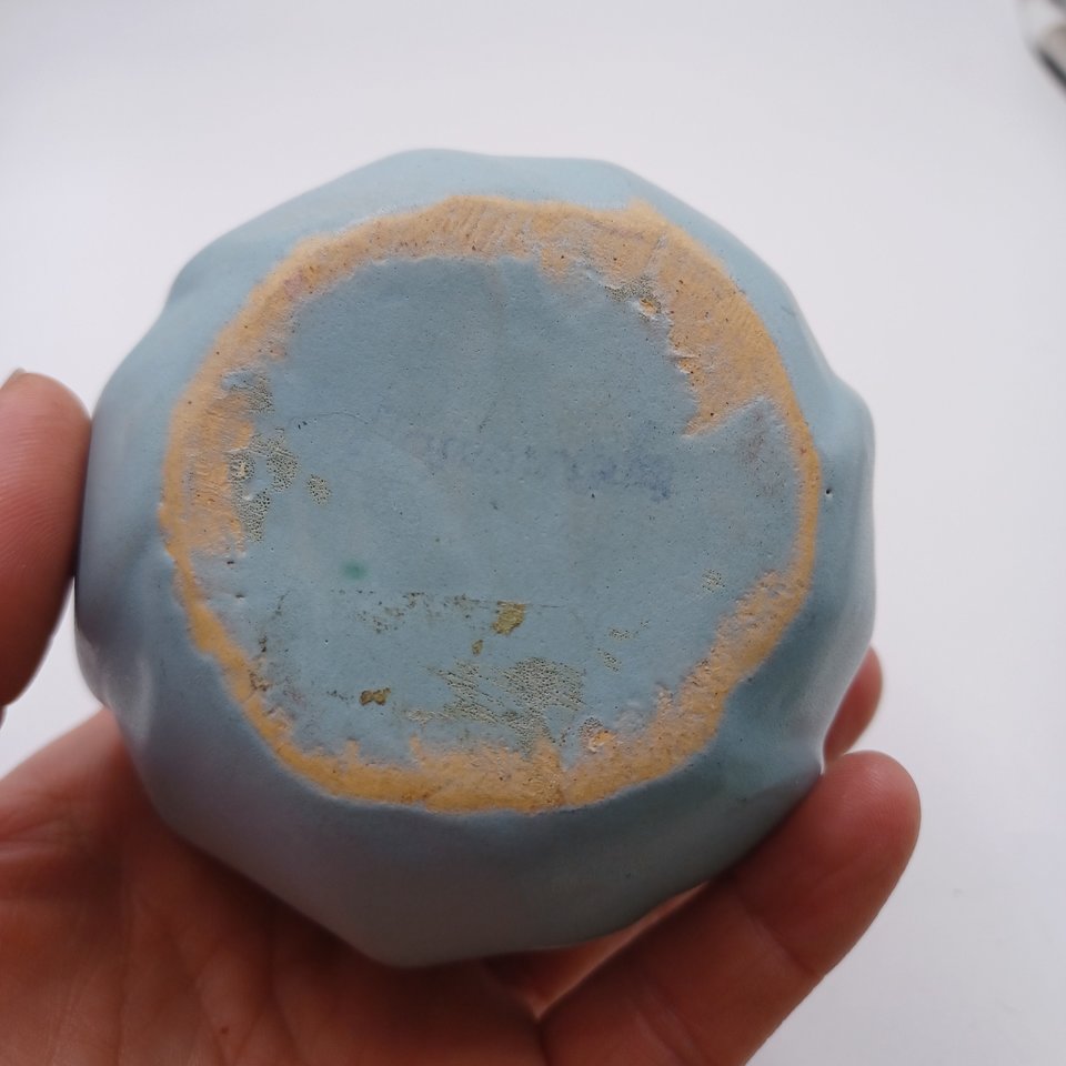 1950's Rosemeade Matte Blue Tulip Pottery Vase