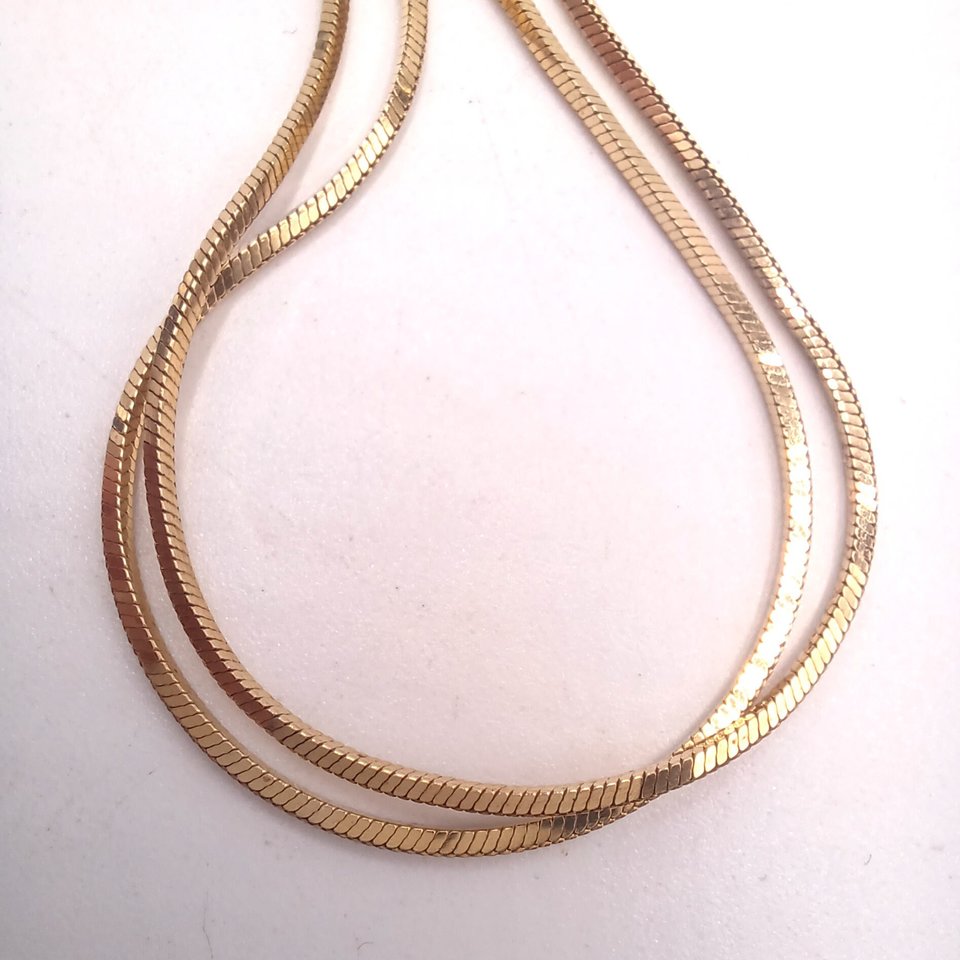 Antique Victorian G.L.P (George L Paine) Gold Plated Pendant/Brooch with a Vermeil Danecraft Square Snake Chain Necklace