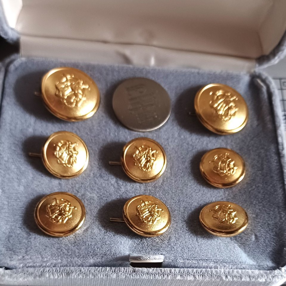 Nordstrom Gold Tone Equestrian Theme Coat Buttons Gift Set, Horse Lover, Vintage Unused