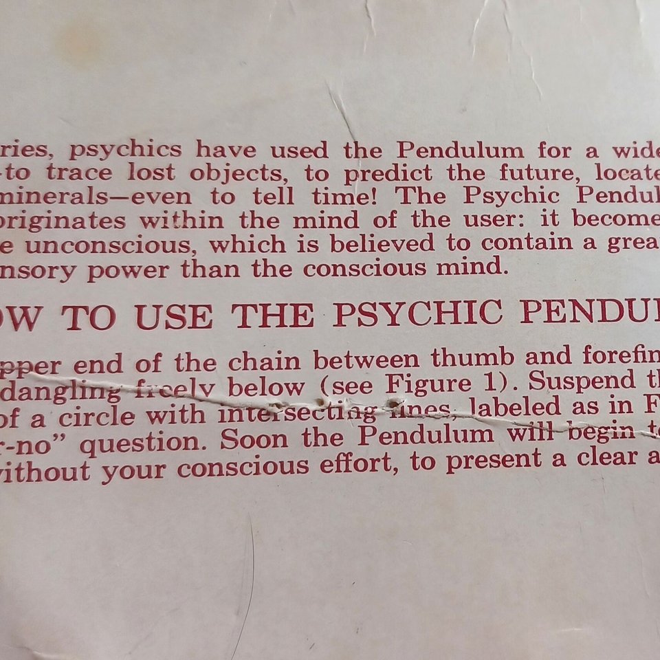 Psychic Pendulum -Vintage in Package Glass on Chain Pendulum Plus  an Extra Cobalt