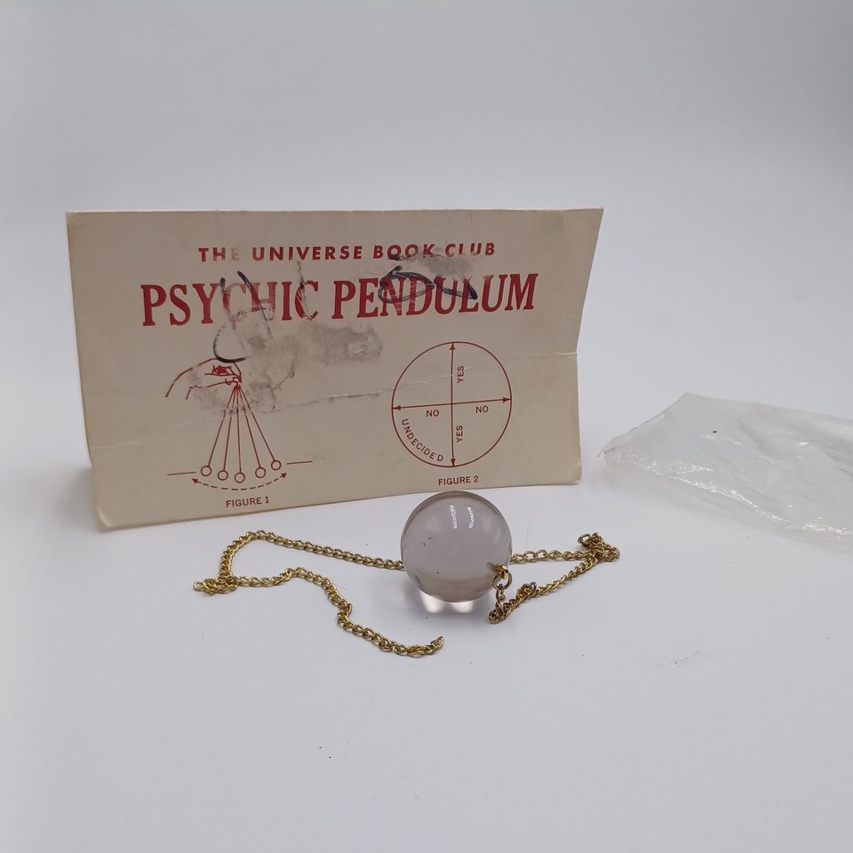 Psychic Pendulum -Vintage in Package Glass on Chain Pendulum Plus  an Extra Cobalt