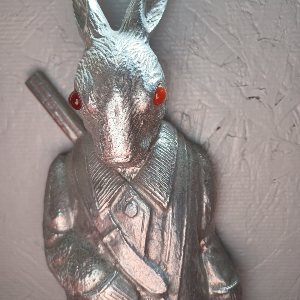Arthur Court 1978 Aluminum Casting Hunting Rabbit Coat/Hat Hooks, Vintage Wall Decor, Functional Art
