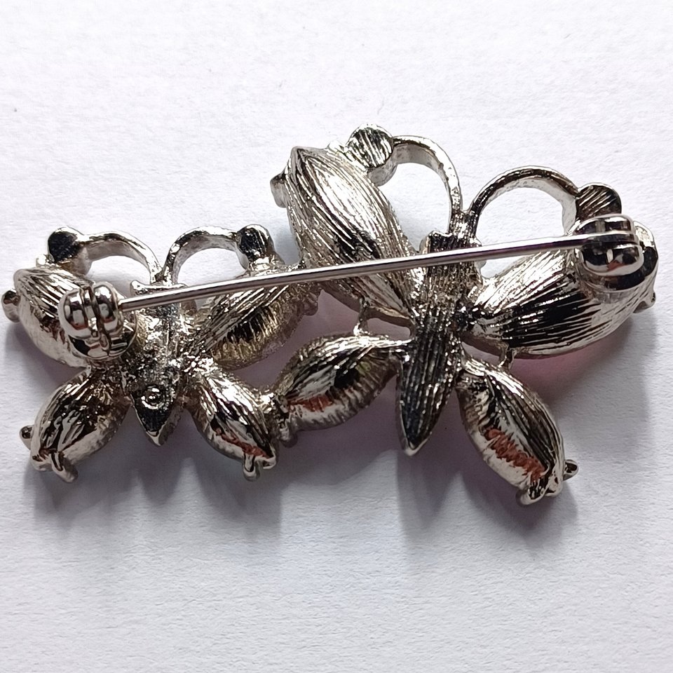 Pretty Pink AVON Dual Butterflies  Pink AB Rhinestones Brooch, Gift for Friend, Spring Time