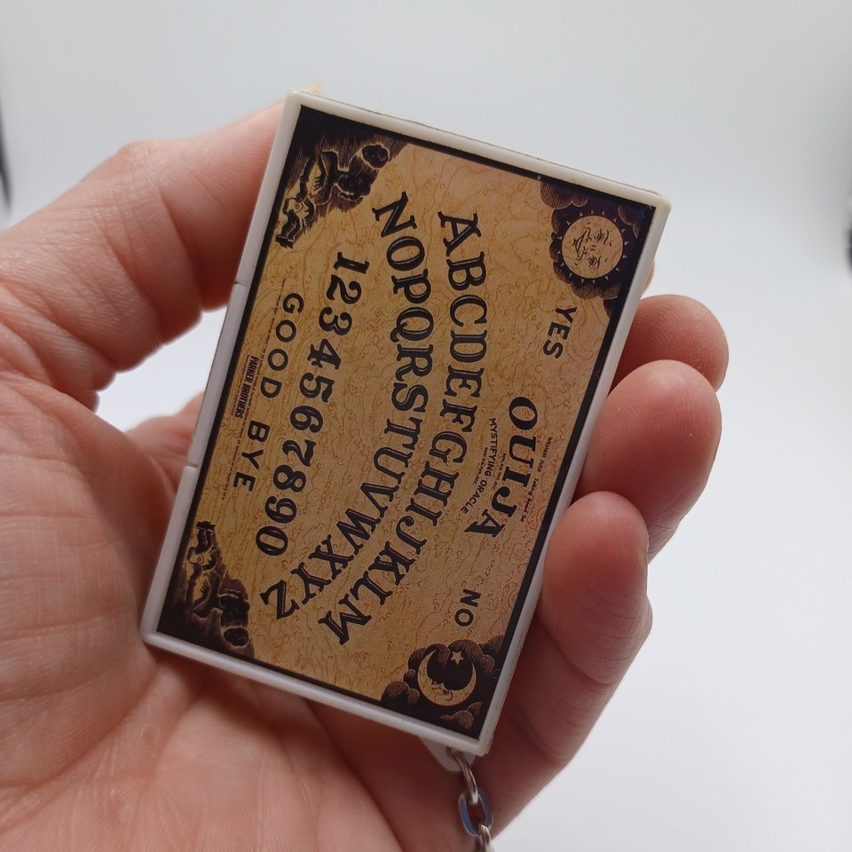 Ouija Board Keychain, 1998 Hasbro Miniature Complete with Planchette