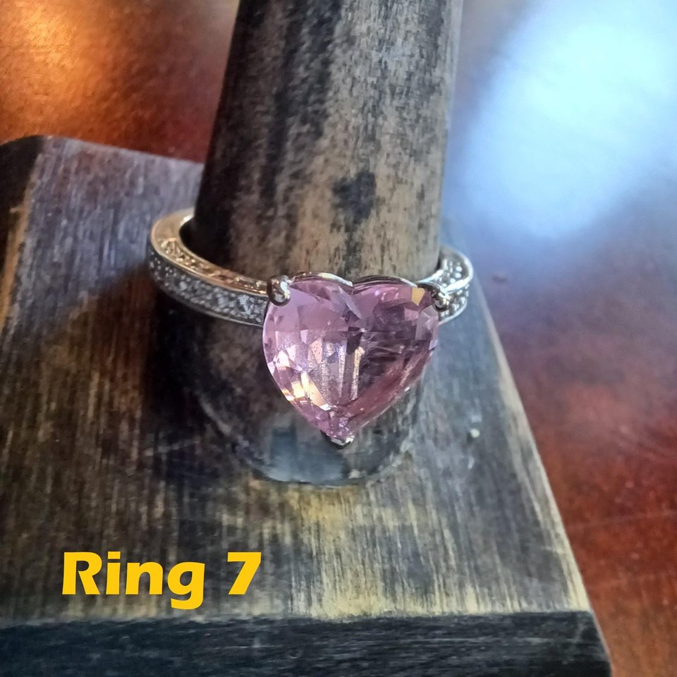 Seven Silver Tone Gemstone Fashion Rings, Rings Lot, Great Price, Free Shipping