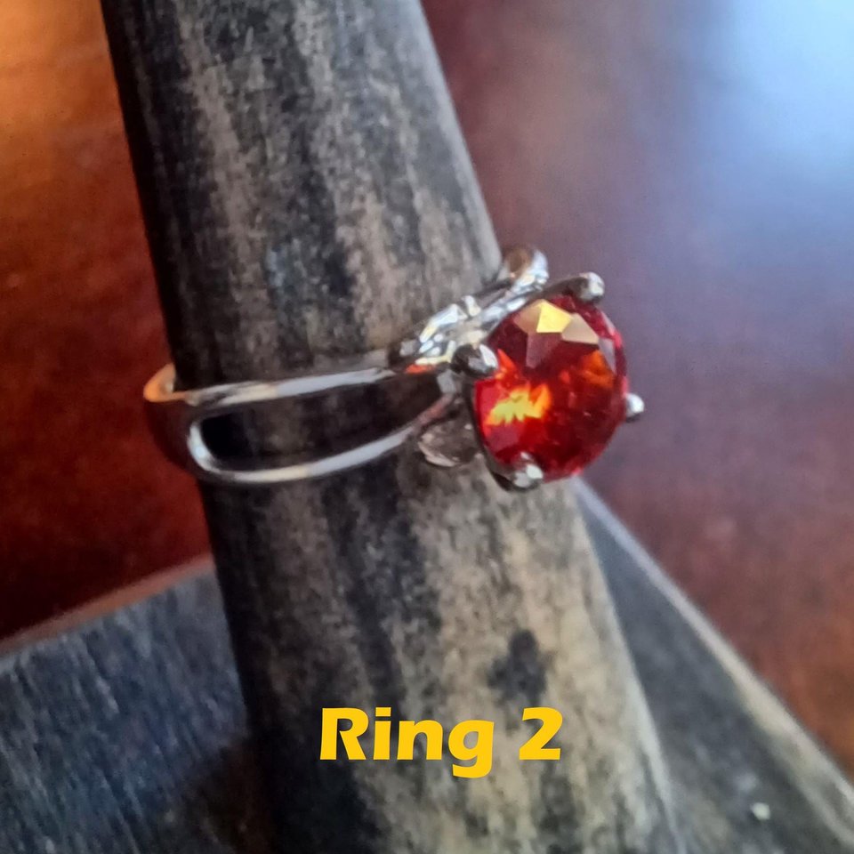 Seven Silver Tone Gemstone Fashion Rings, Rings Lot, Great Price, Free Shipping