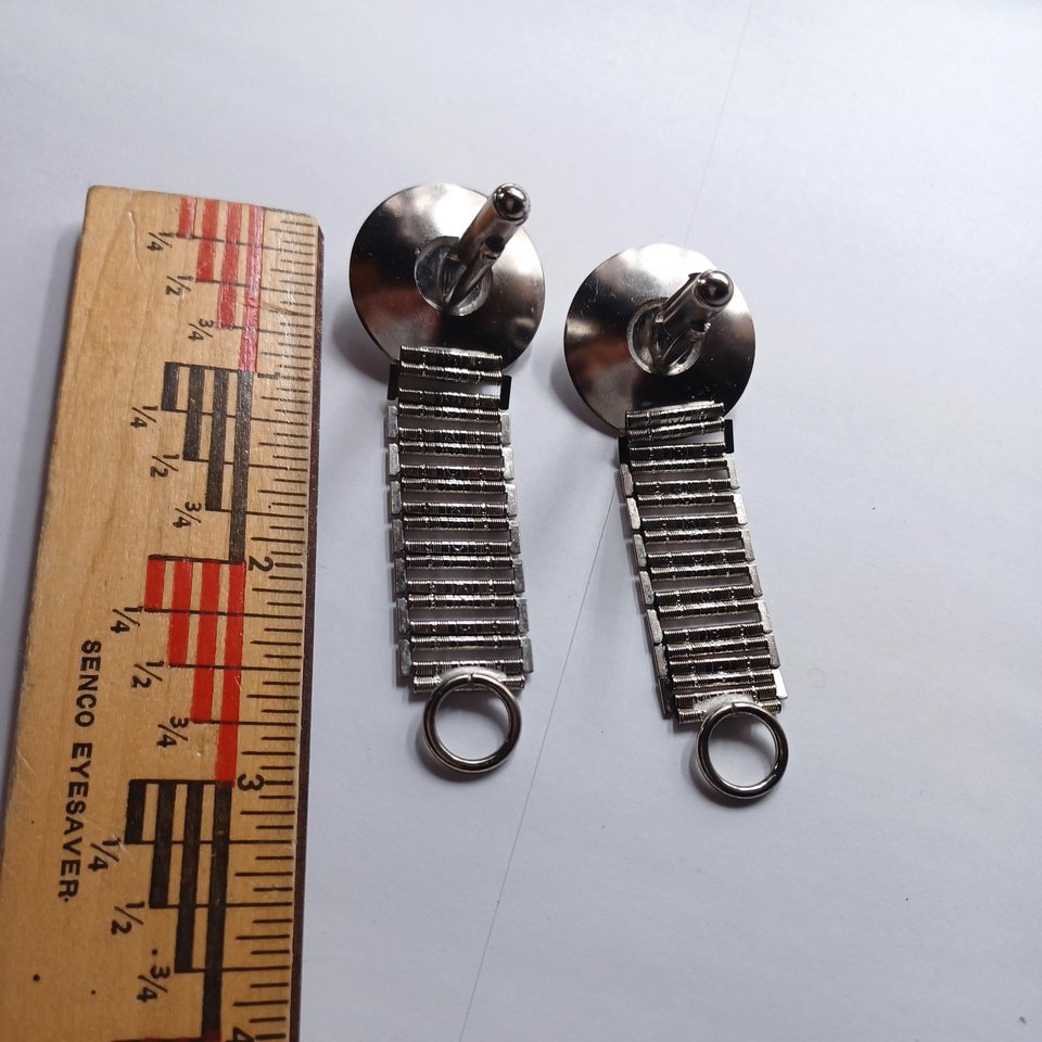 Silver Tone and Blue Stone Wrap Around Southwestern Mens Cufflinks