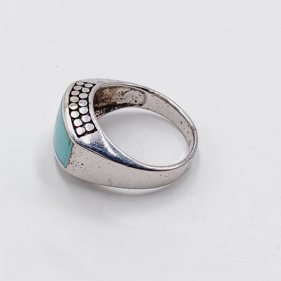 Sterling Silver Southwestern Light Blue Turquoise Ring, Size 9, Gift for Her
