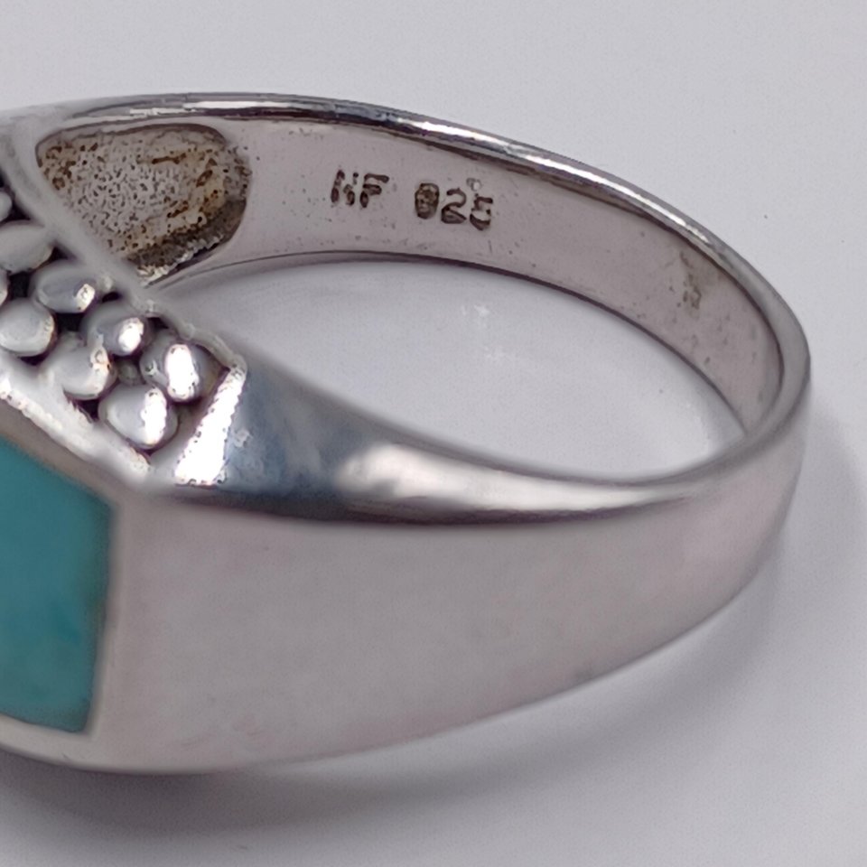 Sterling Silver Southwestern Light Blue Turquoise Ring, Size 9, Gift for Her