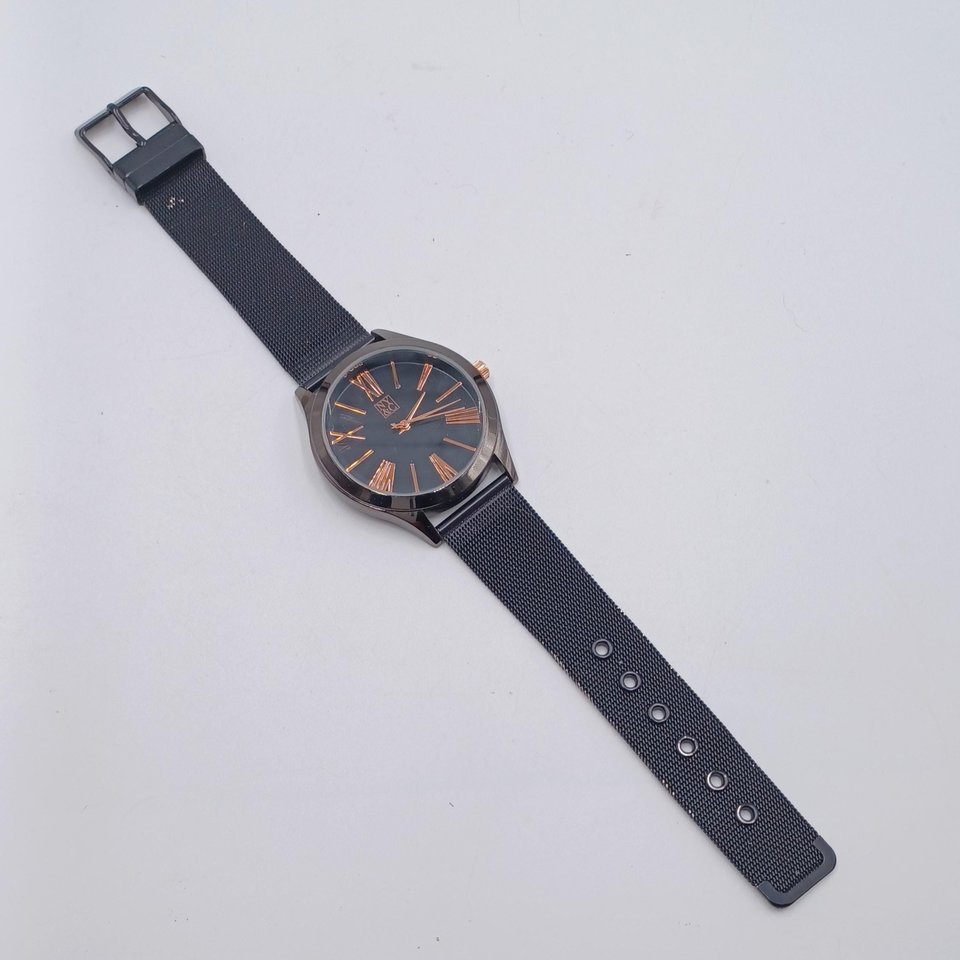 NY & Co Black with Rose Gold Details Quartz Fashion Wrist watch-New Battery