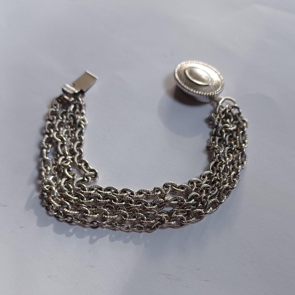 AVON Silver Tone Multi Chain Bracelet, Gift for her, Vintage Bracelet
