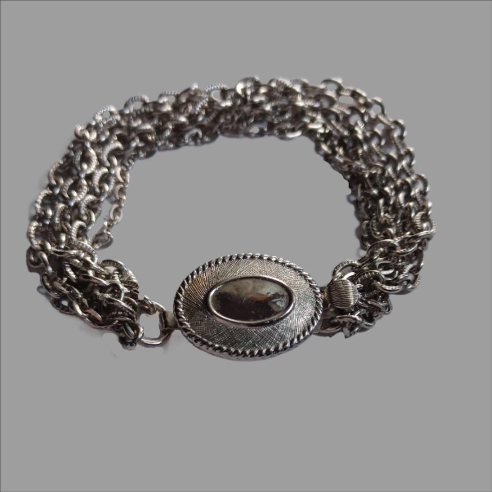 AVON Silver Tone Multi Chain Bracelet, Gift for her, Vintage Bracelet