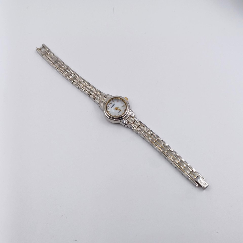 Ladies SHARP Silver Tone Quartz Wrist Watch- New Battery