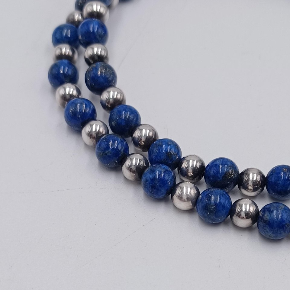 Carolyn Pollack, Relios, Corazon Sterling and Lapis Beaded Necklace with Pendant