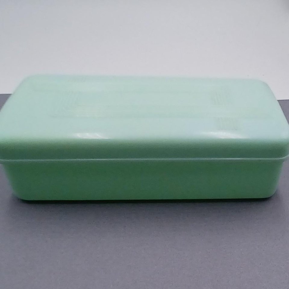 Vintage Art Deco Early Plastics Mint Green Celluloid Lidded Box