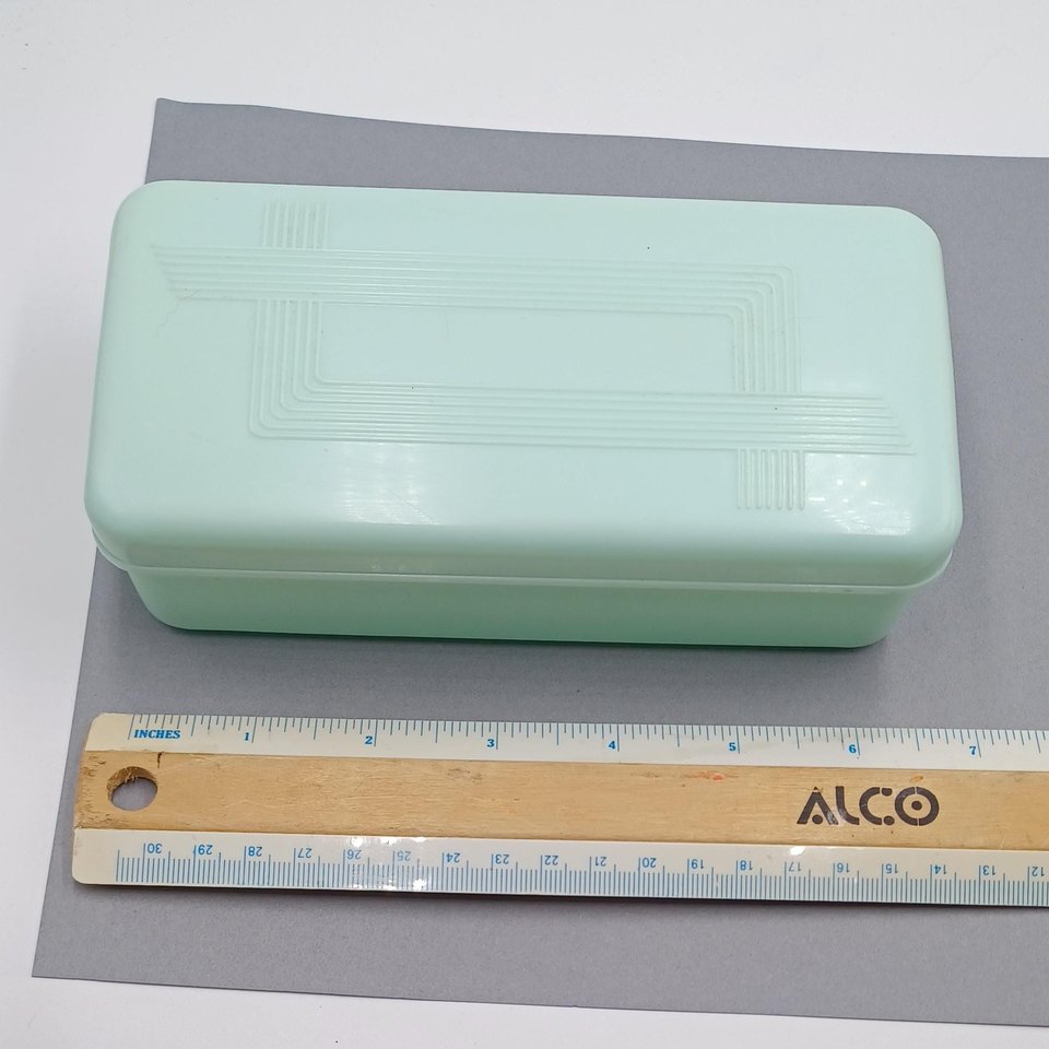 Vintage Art Deco Early Plastics Mint Green Celluloid Lidded Box