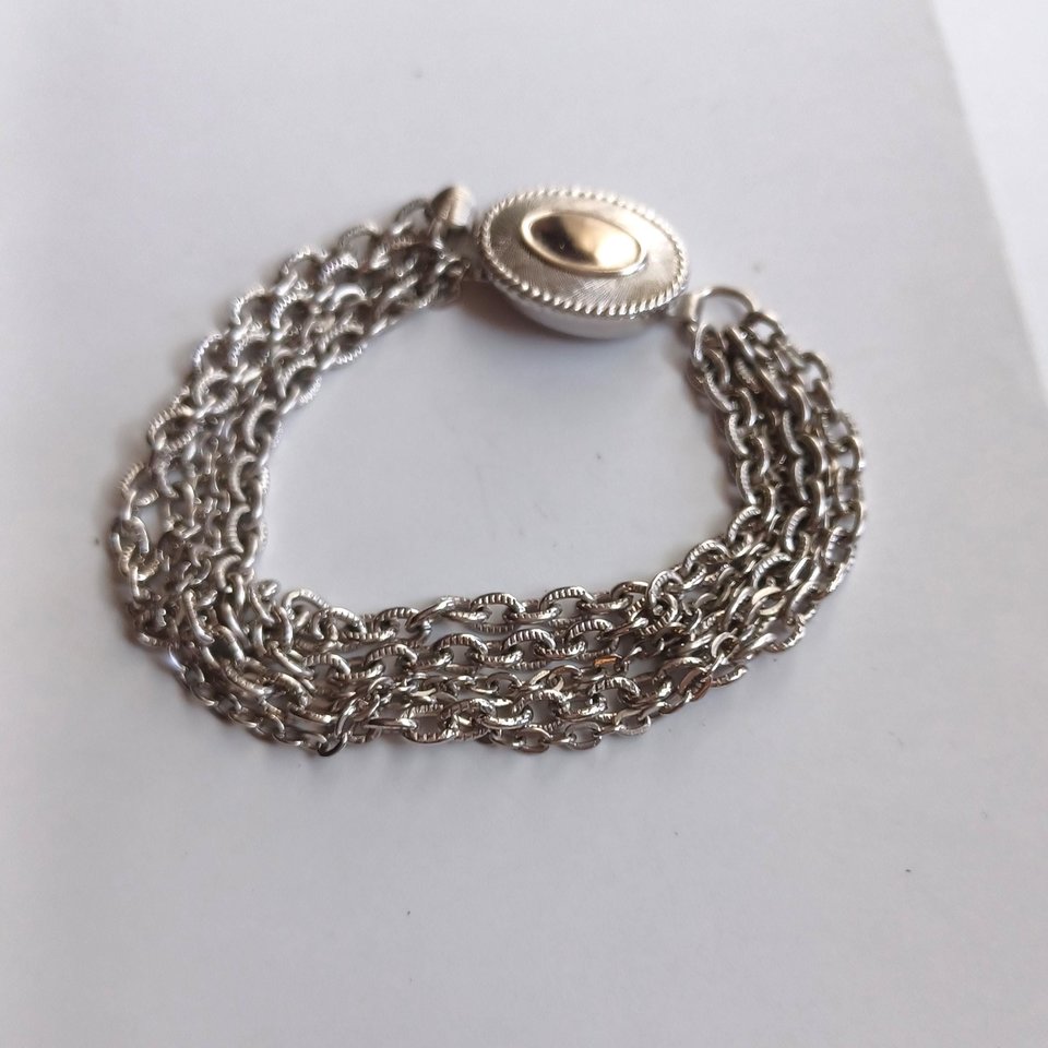 AVON Silver Tone Multi Chain Bracelet, Gift for her, Vintage Bracelet