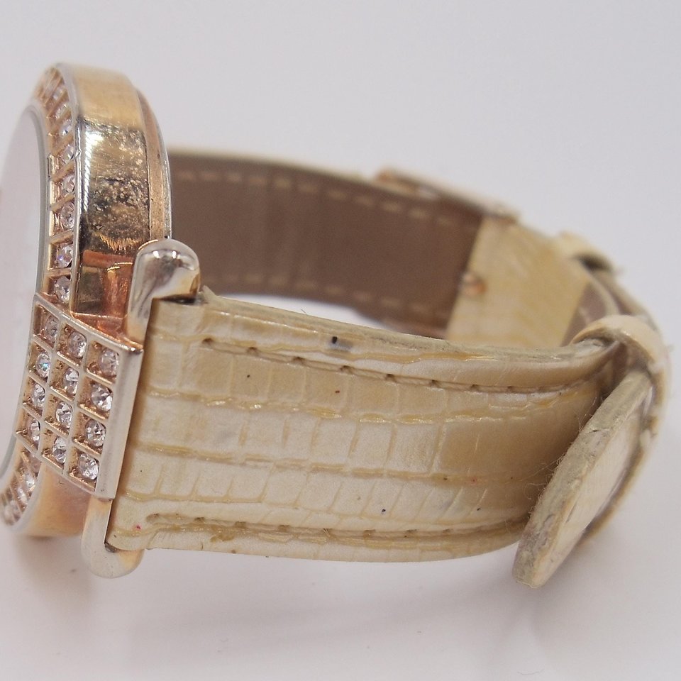 Ellen Tracy Rose Gold Tone Large Face Fashion Quartz Wrist Watch- New Battery