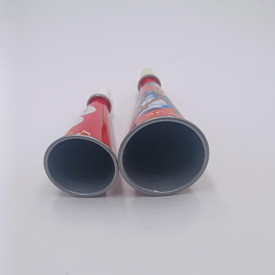 Pair of  1950's Tin Toy Litho Noise Maker Birthday Party Horns
